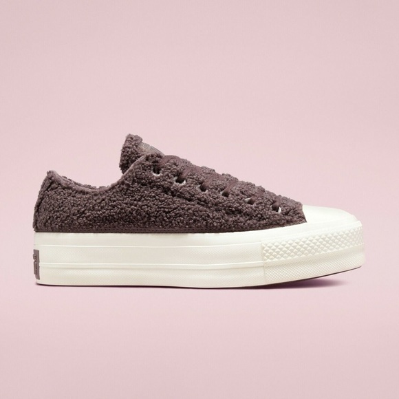 Converse Chuck Taylor All Star Platform Low Cozy Sherpa Purple Ore Size 8.5 - Picture 4 of 14